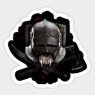 Medieval mercenary skull Sticker